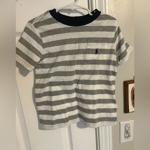 NWOTs Polo Ralph Lauren grey and white striped jersey tee
